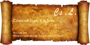 Csereklye Lajos névjegykártya